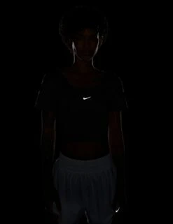 Nike One Classic Dri-FIT Short-Sleeve Cropped Twist Top - Black/White -The Sports Edit Store nike one classic dri fit short sleeve cropped twist top black white fn2851 010 3