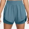 Nike One Dri-FIT 2-in-1 Shorts - Smokey Blue/Reflective Silver -The Sports Edit Store nike one dri fit 2 in 1 shorts blue silver hv0576 006 1