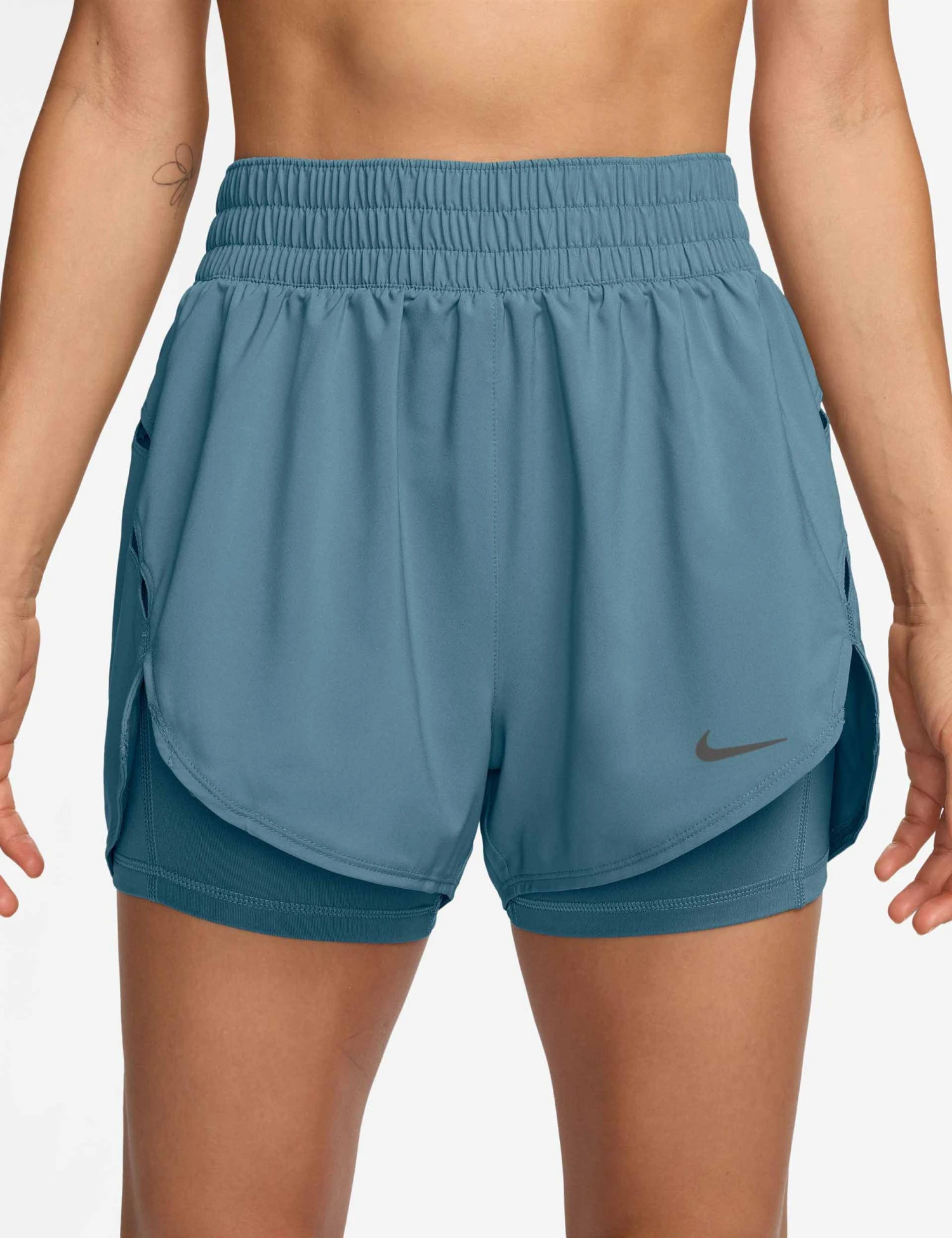 Nike One Dri-FIT 2-in-1 Shorts - Smokey Blue/Reflective Silver 3 Nike One Dri-FIT 2-in-1 Shorts - Smokey Blue/Reflective Silver