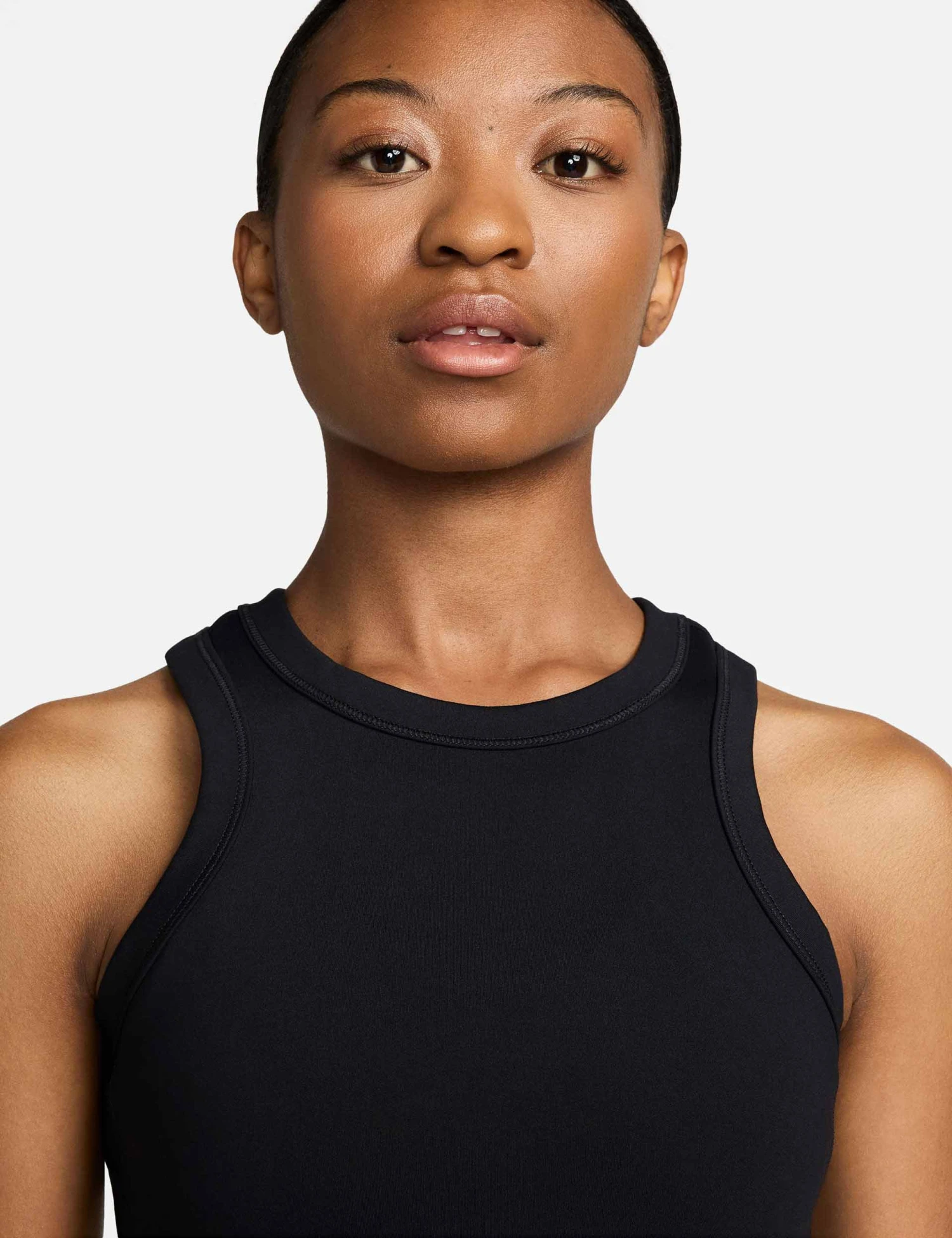 Nike One Fitted Dri-FIT Cropped Tank Top - Black 5 Nike One Fitted Dri-FIT Cropped Tank Top - Black - Image 3