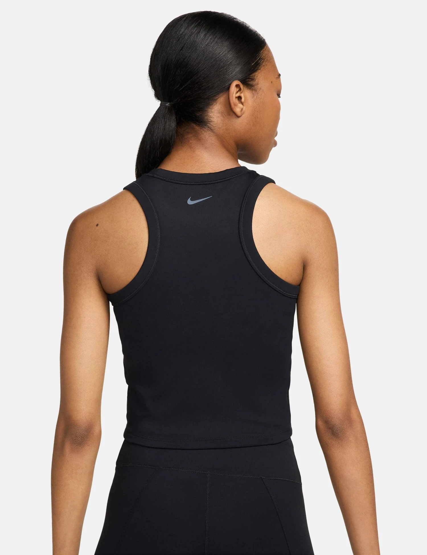 Nike One Fitted Dri-FIT Cropped Tank Top - Black 4 Nike One Fitted Dri-FIT Cropped Tank Top - Black - Image 2