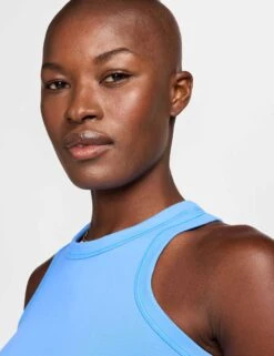 Nike One Fitted Dri-FIT Cropped Tank Top - University Blue/Black -The Sports Edit Store nike one fitted dri fit cropped tank top blue black fn2806 412 6