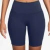 Nike One High Waisted 8" Biker Shorts - Midnight Navy -The Sports Edit Store nike one high waisted 8in biker shorts navy fz6758 410 1