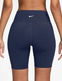 Nike One High Waisted 8" Biker Shorts - Midnight Navy -The Sports Edit Store nike one high waisted 8in biker shorts navy fz6758 410 2