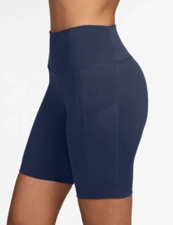 Nike One High Waisted 8" Biker Shorts - Midnight Navy -The Sports Edit Store nike one high waisted 8in biker shorts navy fz6758 410 3