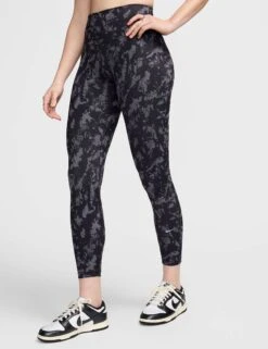 Nike One High Waisted 7/8 Printed Leggings - Black