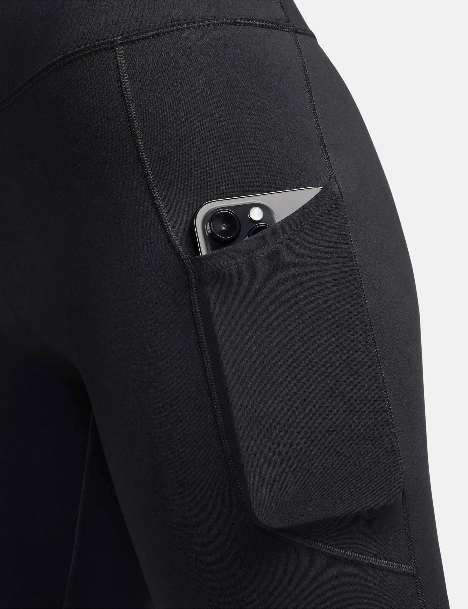 Nike One High Waisted 8" Biker Shorts - Black 8 Nike One High Waisted 8" Biker Shorts - Black - Image 6