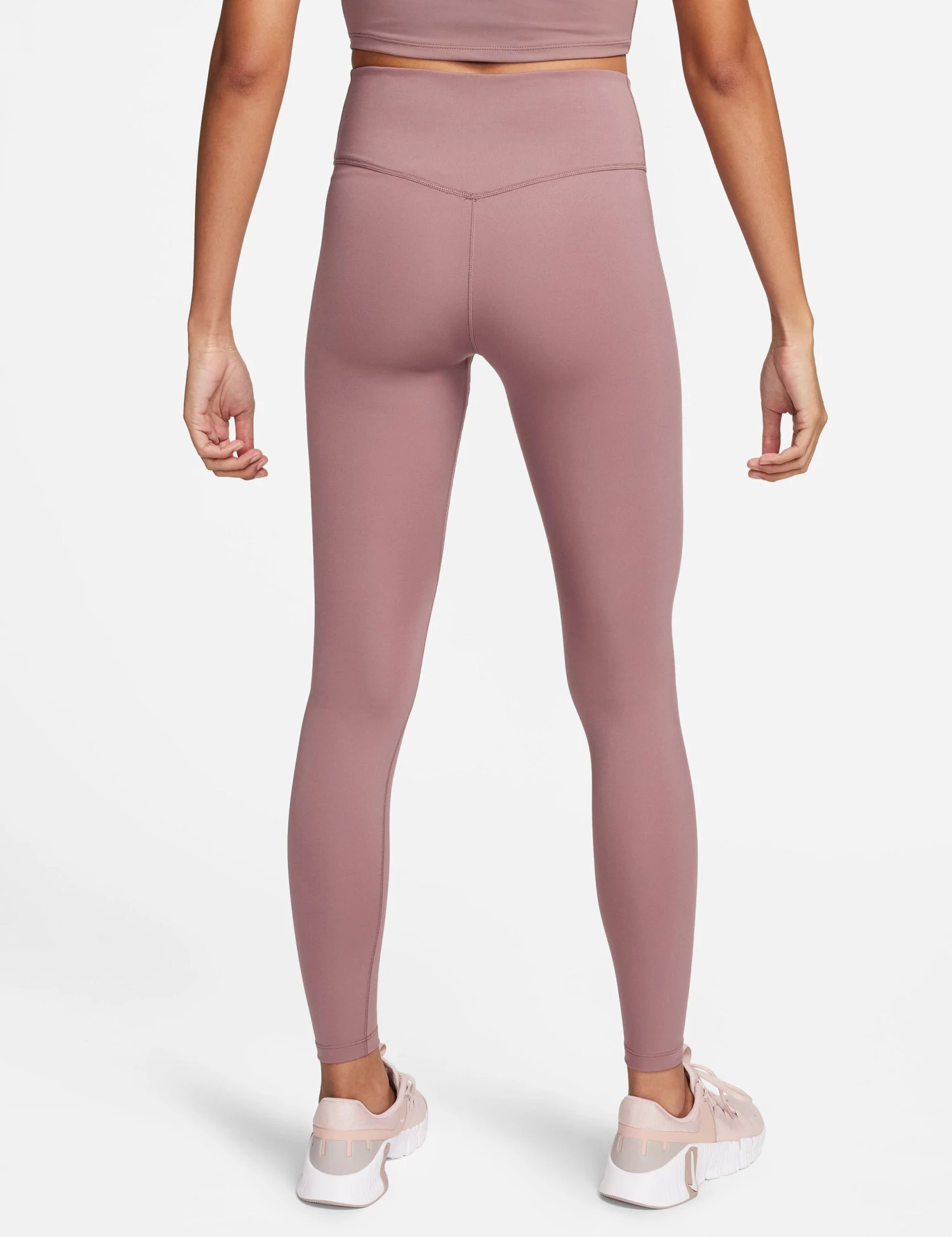 Nike One Mid-Rise Training Leggings - Smokey Mauve/Black 3 Nike One Mid-Rise Training Leggings - Smokey Mauve/Black - Image 2