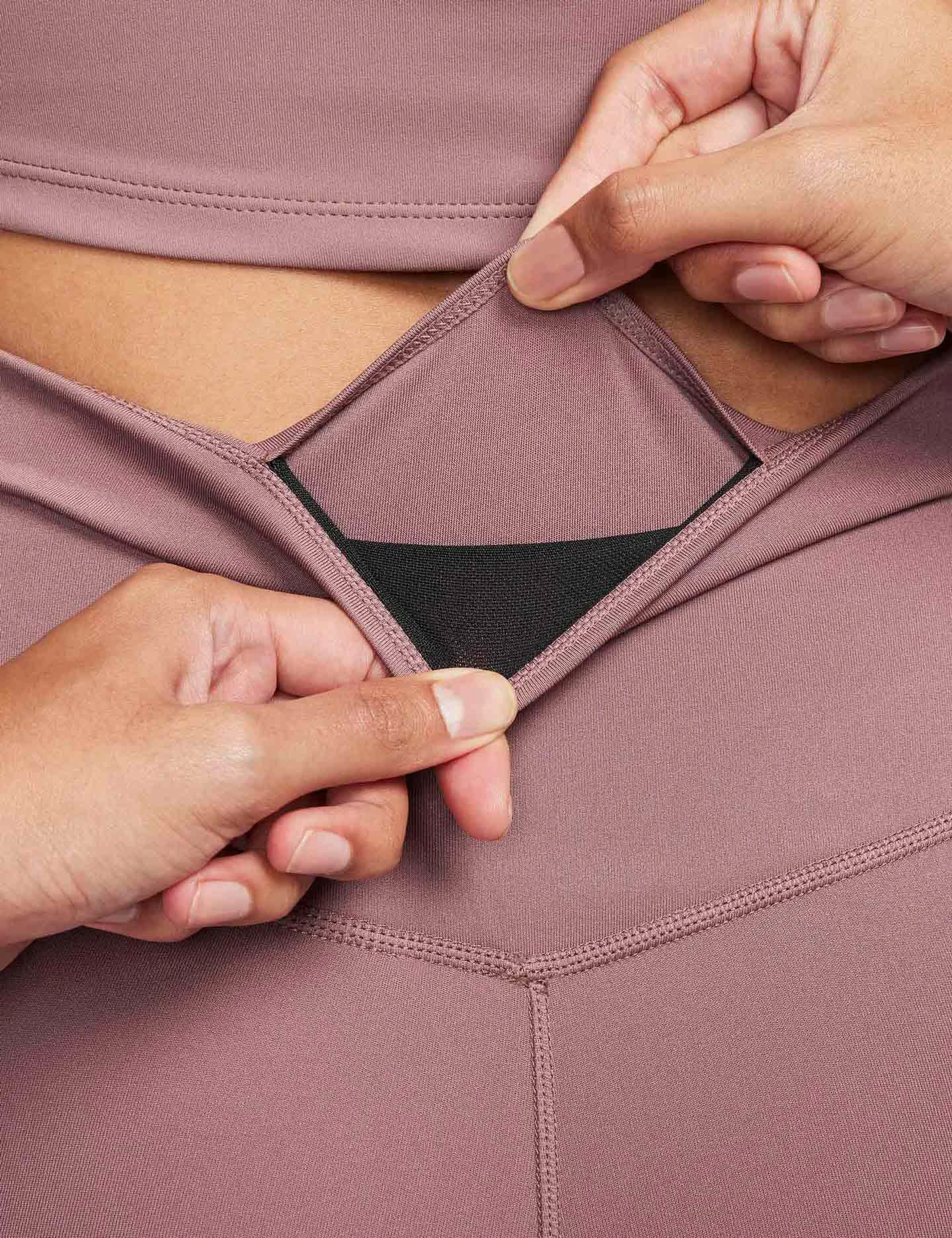 Nike One Mid-Rise Training Leggings - Smokey Mauve/Black 5 Nike One Mid-Rise Training Leggings - Smokey Mauve/Black - Image 4