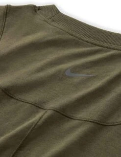 Nike One Relaxed Dri-FIT Short-Sleeve Top - Cargo Khaki/Black -The Sports Edit Store nike one relaxed dri fit short sleeve top khaki black fn2814 325 8