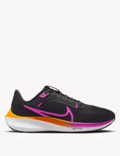 Nike Pegasus 40 Road Running Shoes - Black/Hyper Violet/Laser Orange