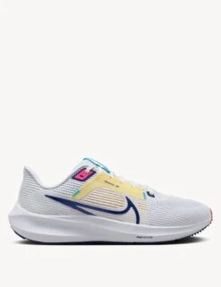 Nike Pegasus 40 Road Running Shoes - White/Deep Royal Blue