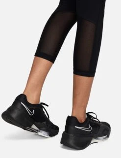 Nike Pro 365 Cropped Mesh Panel Leggings - Black/Lilac Bloom/White -The Sports Edit Store nike pro 365 cropped mesh panel leggings black lilac white cz9803 017 4