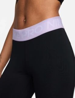 Nike Pro 365 Cropped Mesh Panel Leggings - Black/Lilac Bloom/White -The Sports Edit Store nike pro 365 cropped mesh panel leggings black lilac white cz9803 017 6