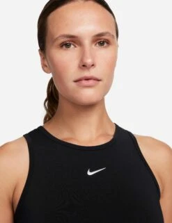 Nike Pro Dri-FIT Cropped Tank Top - Black/Metallic Silver -The Sports Edit Store nike pro dri fit cropped tank top black silver fb5588 010 6