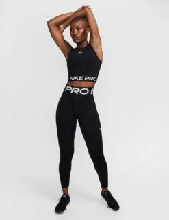 Nike Pro Sculpt High Waisted Leggings - Black/White -The Sports Edit Store nike pro sculpt hw leggings black white fv7382 010 4