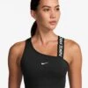 Nike Pro Swoosh AsymmetricalBra - Black/White -The Sports Edit Store nike pro swoosh asymmetrical bra black white fv6526 010 1