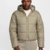 Nike Sportswear Classic Puffer Therma-Fit Hooded Jacket - Light Army/White -The Sports Edit Store nike sportswear classic puffer therma fit hooded jacket army white fz5899 321 1