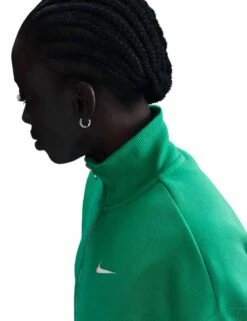 Nike Sportswear Phoenix Fleece Cropped Sweatshirt - Stadium Green/Sail -The Sports Edit Store nike sportswear phoenix fleece cropped sweatshirt green sail dq5767 324 3