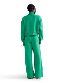 Nike Sportswear Phoenix Fleece Cropped Sweatshirt - Stadium Green/Sail -The Sports Edit Store nike sportswear phoenix fleece cropped sweatshirt green sail dq5767 324 6