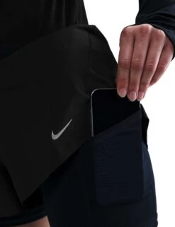 Nike Swift Dri-FIT Mid-Rise 2-in-1 Running Shorts - Black/Reflective Silver -The Sports Edit Store nike swift dri fit mid rise 2 in 1 running shorts black silver hj5376 010 4