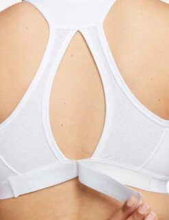 Nike Swoosh High Support Bra - White/Black -The Sports Edit Store nike swoosh high support bra white black DX6815 100 3