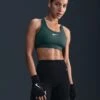 Nike Swoosh Medium Support Bra - Vintage Green/White -The Sports Edit Store nike swoosh medium support bra green white dx6821 338 1