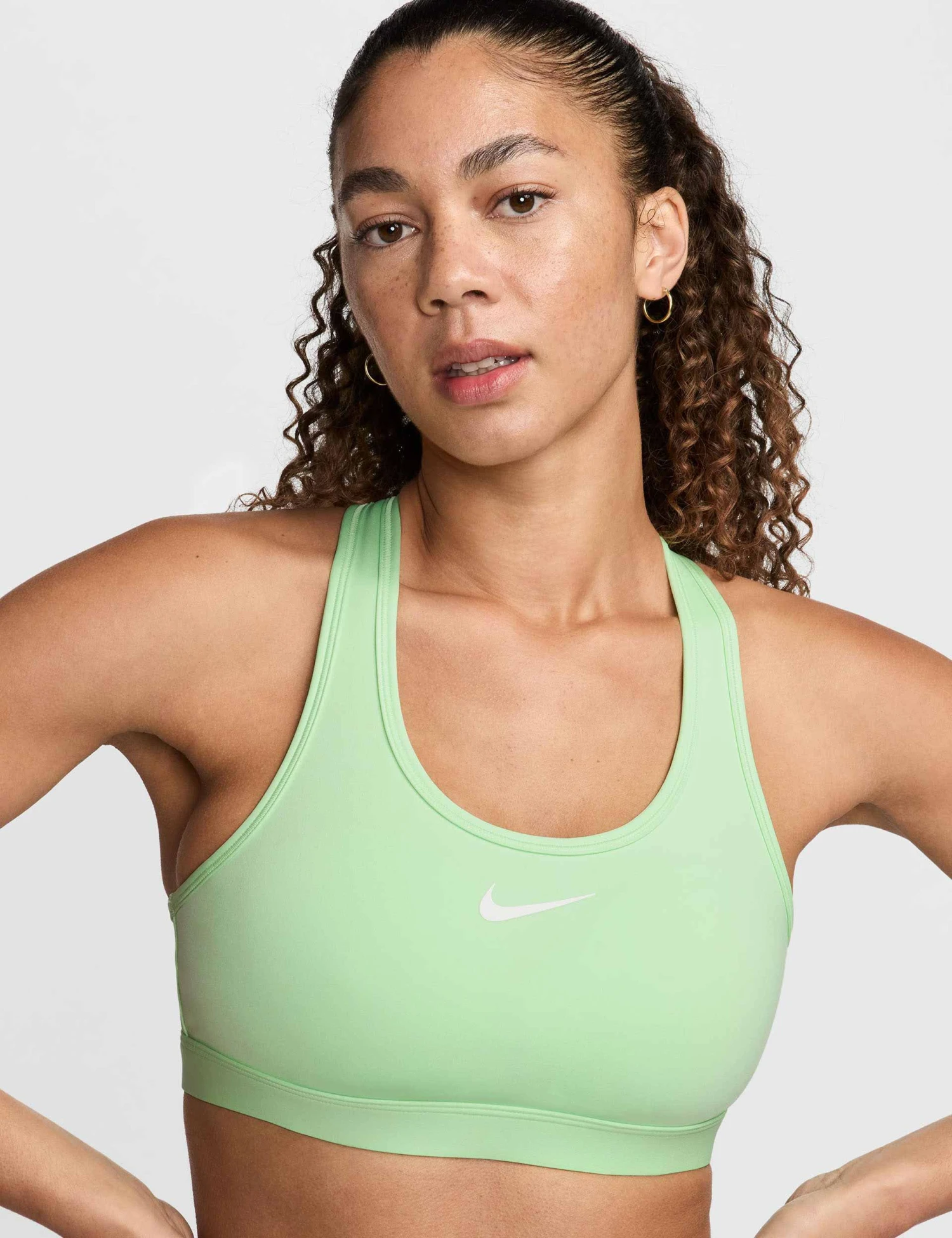 Nike Swoosh Medium Support Bra - Vapor Green/White 5 Nike Swoosh Medium Support Bra - Vapor Green/White - Image 3