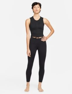 Nike Yoga Dri-FIT 7/8 Leggings - Black/Iron Grey 9 Nike Yoga Dri-FIT 7/8 Leggings - Black/Iron Grey -The Sports Edit Store nike yoga dri fit 7 8 leggings black grey DM7023 010 3