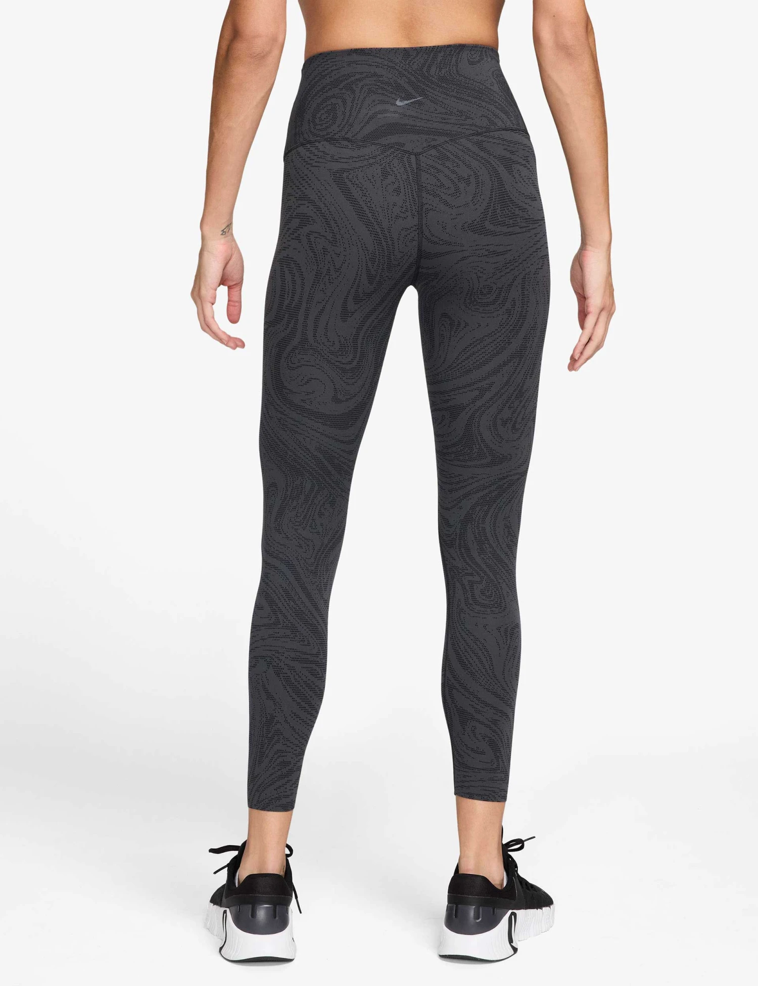 Nike Zenvy High Waisted 7/8 Printed Leggings - Black/Dark Smoke Grey 4 Nike Zenvy High Waisted 7/8 Printed Leggings - Black/Dark Smoke Grey - Image 2