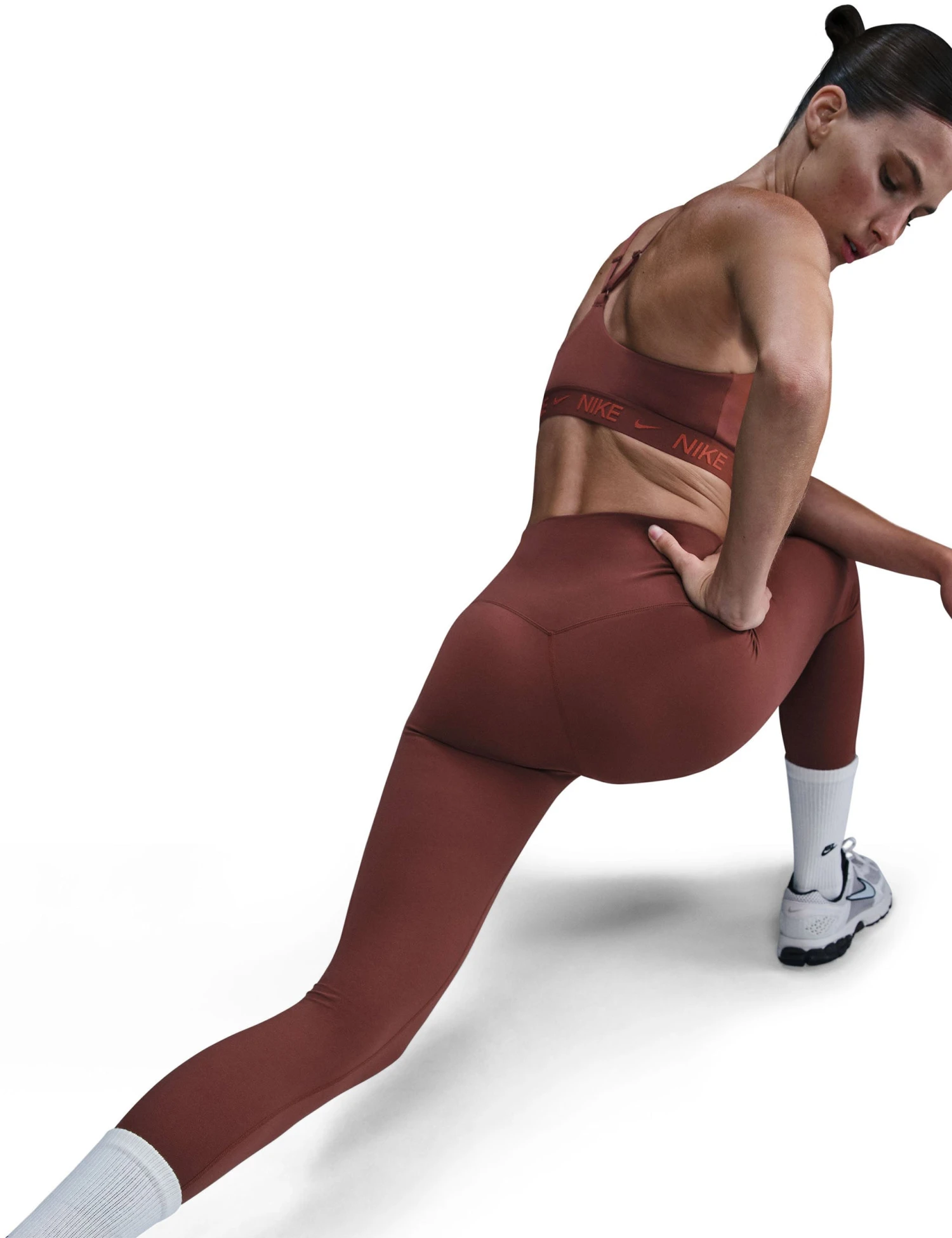 Nike Zenvy High Waisted 7/8 Leggings - Red Sepia/Black 6 Nike Zenvy High Waisted 7/8 Leggings - Red Sepia/Black - Image 4