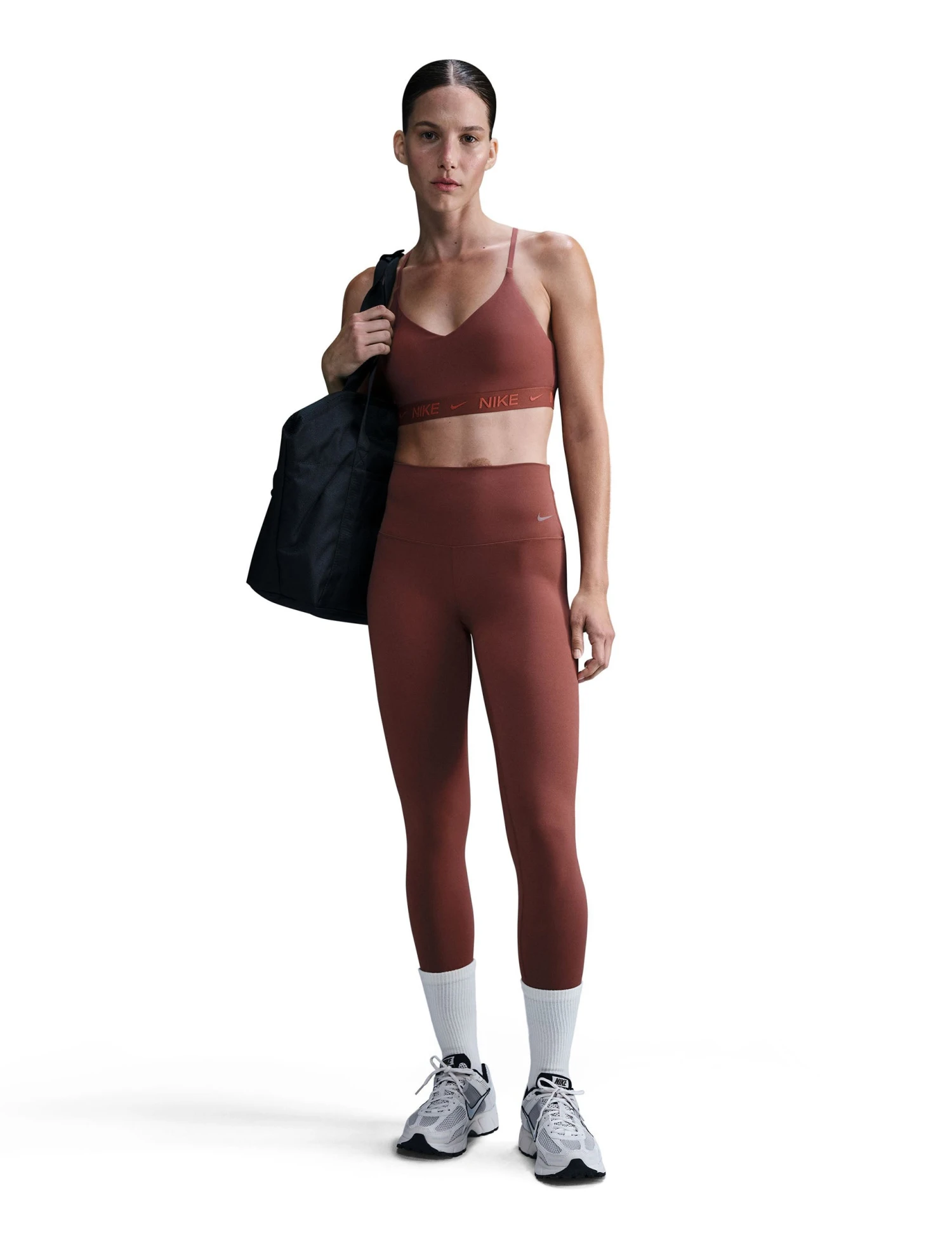 Nike Zenvy High Waisted 7/8 Leggings - Red Sepia/Black 7 Nike Zenvy High Waisted 7/8 Leggings - Red Sepia/Black - Image 5