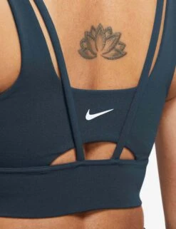 Nike Zenvy Longline Bra - Armory Navy/White -The Sports Edit Store nike zenvy longline bra navy white do6619 478 3