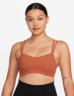 Nike Zenvy Strappy Sports Bra - Burnt Sunrise/White