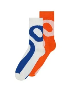 On Running Liquid Logo Sock High 2P - Ivory/Flame