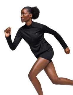 On Running Climate Shirt - Black | Technical Long-Sleeve Running Top -The Sports Edit Store on running w climate shirt black 1WE10780553 5