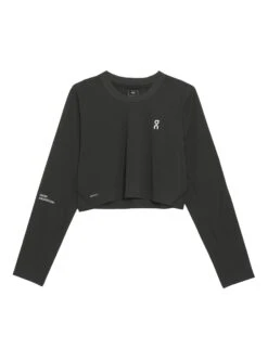 On Running Train Long-T Crop - Black -The Sports Edit Store on running w train long t crop black 1wf12520553 9