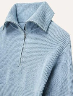 High Season Zip Neck Knit - Ice Blue -The Sports Edit Store pe nation high season zip neck knit ice blue 251kj051 3
