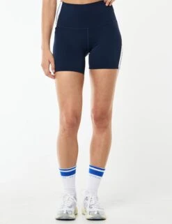 Highgate 5" Bike Short - Dark Navy/Optic White -The Sports Edit Store pe nation highgate 5in bike short navy white 252s087 1