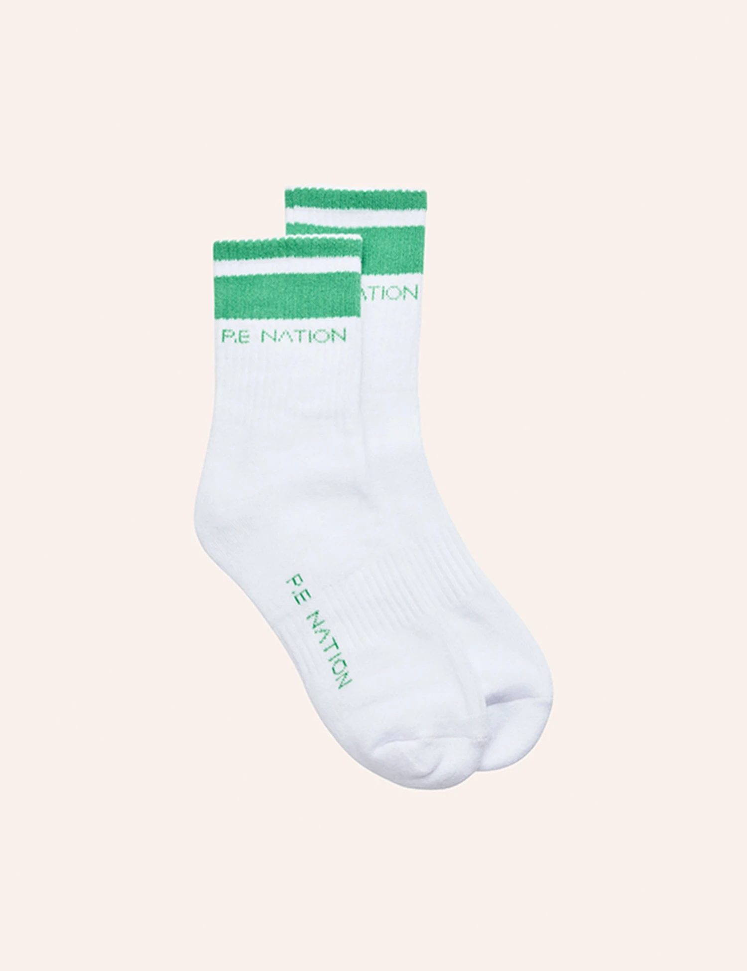 P.E Nation Homage Sock - Optic White/Kelly Green 3 P.E Nation Homage Sock - Optic White/Kelly Green