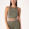 Restore Seamless Tank - Khaki 2 Restore Seamless Tank - Khaki -The Sports Edit Store pe nation restore seamless tank khaki 243w294 1
