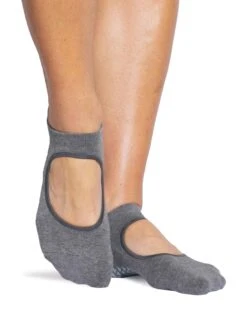 Pointe Studio Josie Grip Strap Charcoal Mary Jane Yoga & Pilates Socks