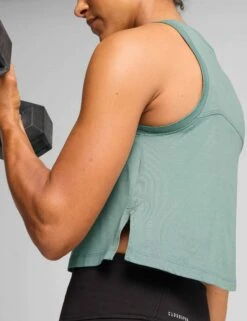 Puma Cloudspun Sleeveless Tank - Green Moon Heather -The Sports Edit Store puma cloudspun sleeveless tank green moon heather 52577230 4
