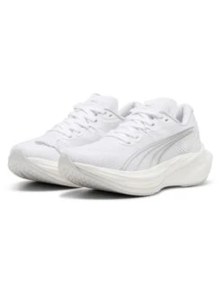 Puma Deviate NITRO 3 Running Shoes - White/Feather Grey/Silver -The Sports Edit Store puma deviate nitro 3 running shoes white feather grey silver 30970810 3
