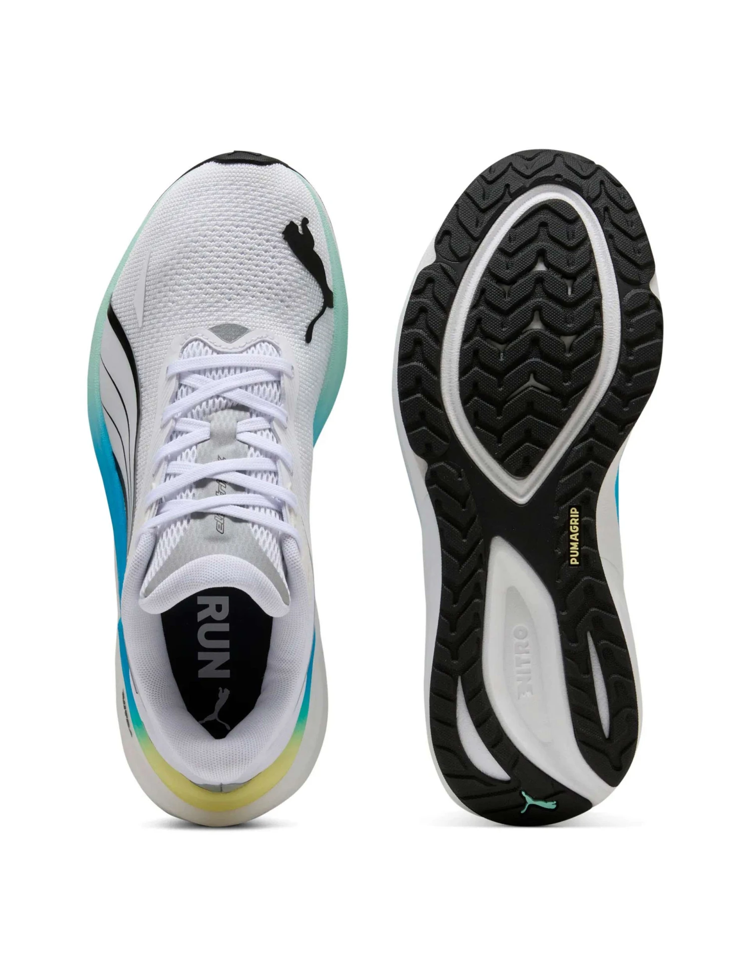Puma Electrify NITRO 4 Running Shoes - White/Mint Melt/Speed Blue 8 Puma Electrify NITRO 4 Running Shoes - White/Mint Melt/Speed Blue - Image 6