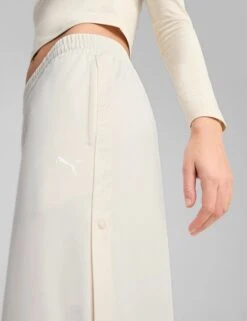 Puma Wardrobe Ess Low Rise Popper Pants - Alpine Snow -The Sports Edit Store puma wardrobe ess low rise popper pants alpine snow 62980487 3