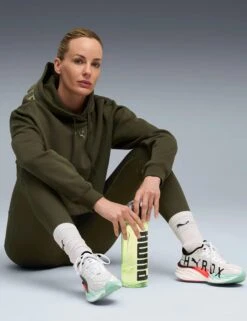 Puma X Hyrox Heavyweight Hoodie - Dark Olive -The Sports Edit Store puma x hyrox heavyweight hoodie olive 52764170 3