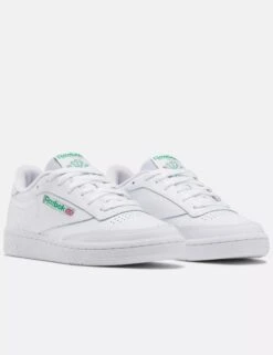 Reebok Club C 85 Shoes - Cloud White/Glen Green -The Sports Edit Store reebok club c 85 shoes white green 100033933 2