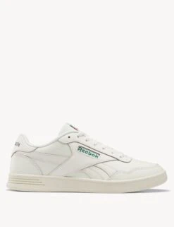 Reebok Court Advance Shoes in Chalk, Dark Green & Flash Red
