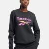 Reebok Identity Big Logo Sweatshirt - Black/Purple Rave/Electric Amber -The Sports Edit Store reebok identity big logo sweatshirt black purple amber 100215199 1